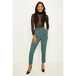 Select Moda Kadın Siyah Beli Lastikli Rahat Kesim Pantolon