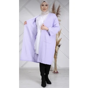 Kadın Kahve Kimono Kol Cepli V Yaka Hırka 4100