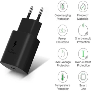 Samsung Galaxy A73 S22 S23 A23 M23 M33 A53 Uyumlu Android Type-C Ultra Hızlı Şarj Cihazı / Şarj Aleti 22.5W 3.0 Amper (Şarj Başlığı Adaptör) Ithalataçı Garantili