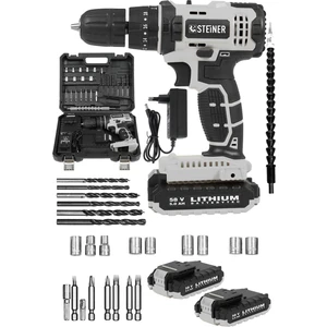 Alman Sta 58 V 5 Ah Darbeli Çift Akülü Metal Dişli Şanzuman Şarjlı Vidalam Matkap + 24 Parça Set