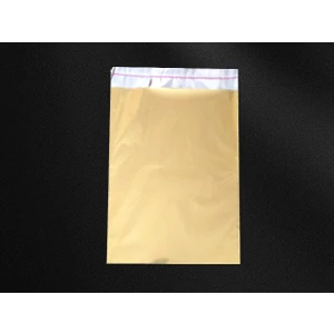Lüx Metalize Bantlı Hediye Poşeti 7 x 9 cm Altın