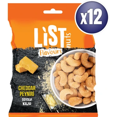 List Flavours Cheddar Soslu Kaju 12 x 100