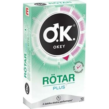 Okey Rötar Plus Şeffaf Lateks Prezervatif 10 Adet Düz Yüzeyli Aroma