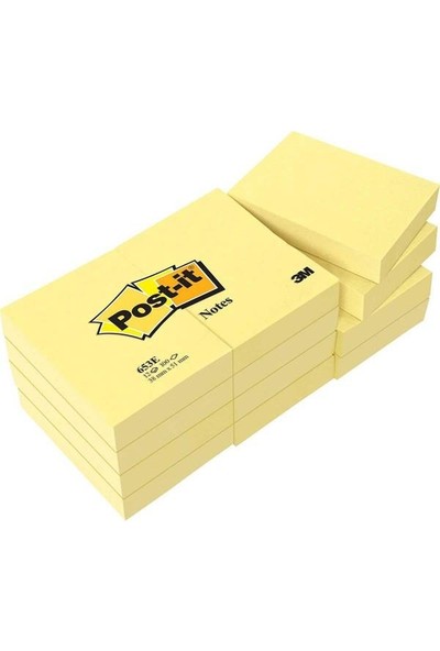 Post-It 3m Post-It 653 Sarı Not Kağıdı 38 mm x 51 mm 100 Yaprak 3'lü