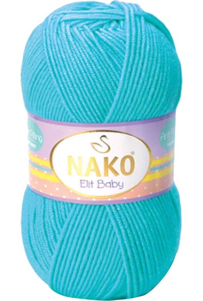 Nako Elite Baby El Örgü Ipi Tüylenmeyen Bebek Yünü Turkuaz 3323