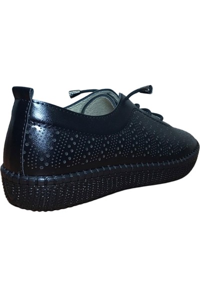 Norfix Kadın Siyah Ortopedik Taban Günlük Comfort Taban Yerli Üretim Ayakkabı