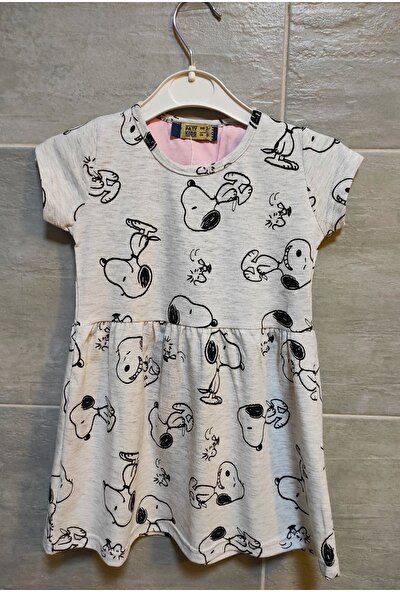 Paty Kids Kız Çocuk Snoopy Desenli Penye Elbise