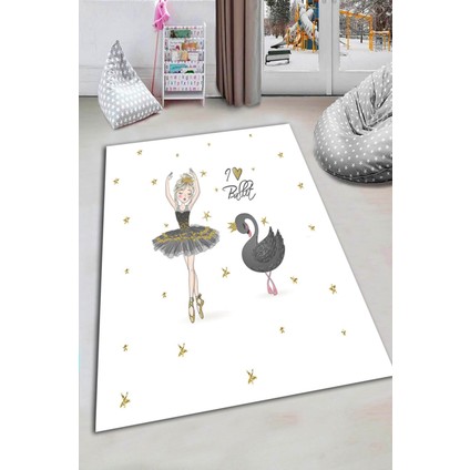 Woolly Kız Yıldız Desenli Çocuk Odası Halısı (Makinada Yıkanabilir Kaymaz Dot Taban) - ES1172