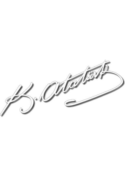 Metal 8.5 cm Atatürk Imzası Sticker_