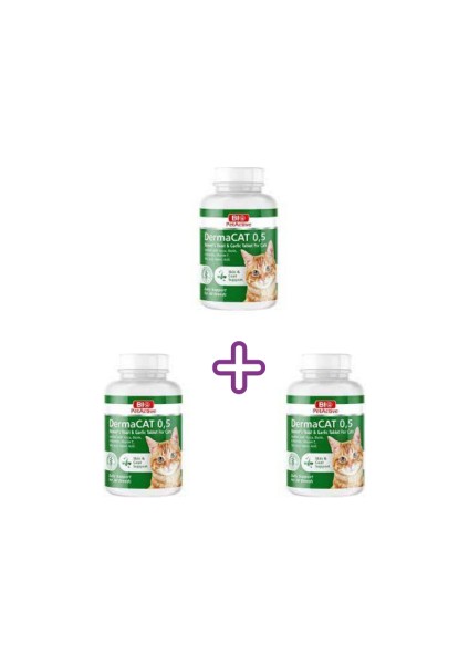 Bio Pet Active Dermacat Kediler Için Sarımsaklı Maya Tableti 150 Adet 75 gr 3'lü Set