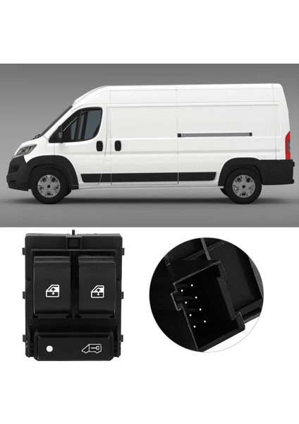 Fiat Ducato Sol Çiftli Cam Açma Düğmesi Anahtarı (2007-2013)