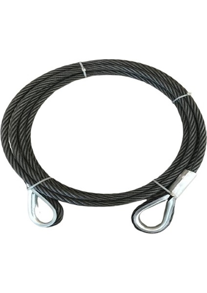 12 mm Kalınlıkta 6 Metre Çift Taraf Halkalı 12 Tona Kadar Çekebilen Çelik Çekme Halatı