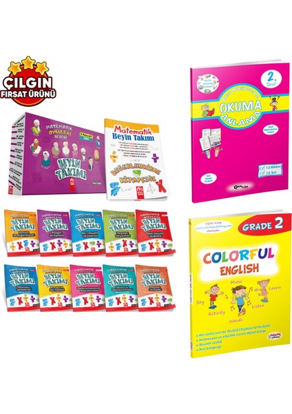 2. Sınıf Beyin Takımı + Çoklu Zeka Yayınları Okuma Anlama + Colorful English