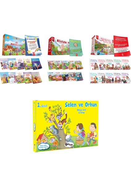 1. Sınıf 42 Adet Hikaye Seti + Çoklu Zeka Yayınları Selen ve Orhun