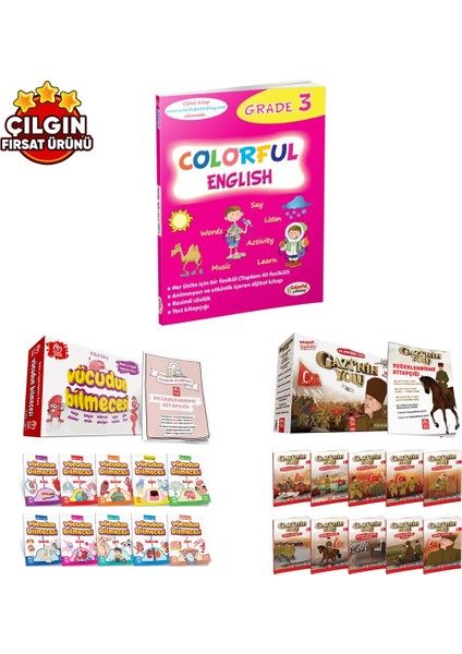 3. Sınıf Vücudun Bilmecesi + Gazinin Yolu + Çoklu Zeka Yayınları Colorful English