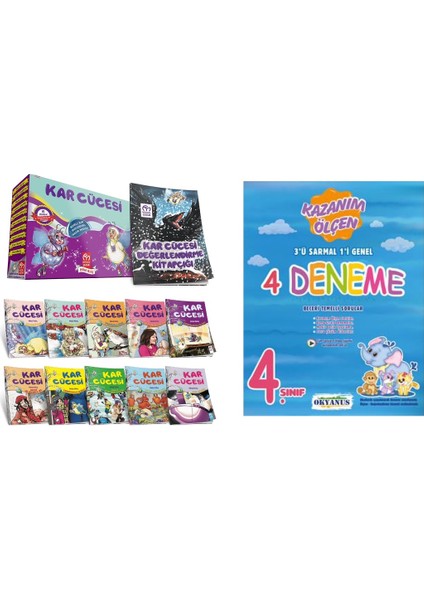 4. Sınıf Kar Cücesi 10'lu Hikaye Seti + Okyanus Yayınları 4'lü Deneme
