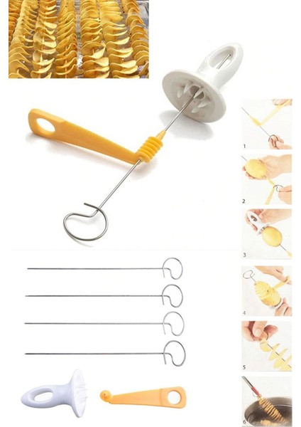 Spiral Patates Dilimleyici Aparat Çubukta Patates Cips Yapma modelleri