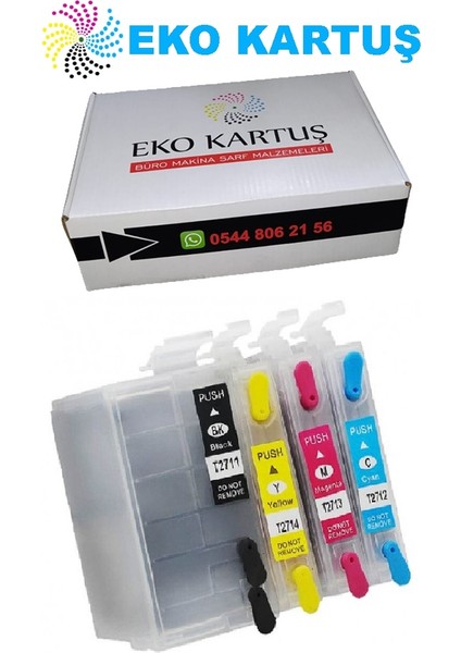 Eko Kartuş Epson Workforce WF-7720DTWF (T2711-T2712-T2713-T2714) Takım Muadil Kartuş