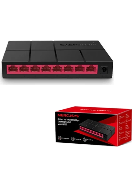 MS108G 8 Port 10/100/1000 Gigabit Plastik Kasa Switch