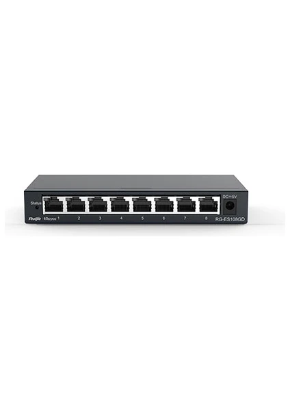 Ruijie-Reyee RG-ES108GD 8 Port 10-100-1000 Mbps Gbit Switch Çelik Kasa