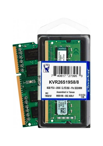 KVR26S19S8/8 8GB 2666MHz DDR4 Sodimm RAM 12V CL19