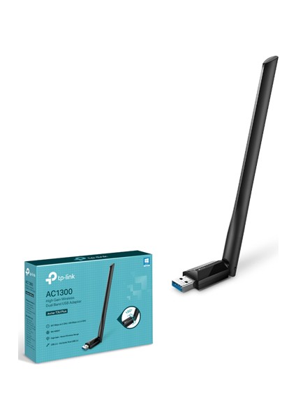 Archer T3U Plus AC1300 802.11G/11B USB 3.0 Çift-Bant Kablosuz Adaptör (5ghz + 2.4ghz)