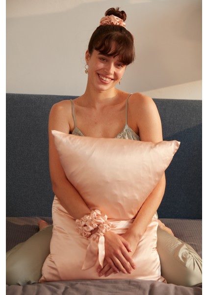 Beauty Pillow %100 İpek Yastık Kılıfı Pembe Renk (Standart 50X70CM)