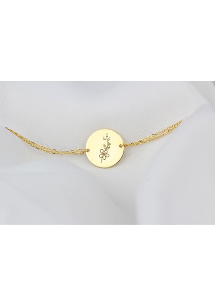 Kişiye Özel Doğum Çiçeği Gümüş Bileklik