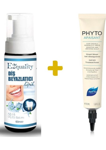 E2'quality Diş Beyazlatıcı Köpük + Phyto Apaisant Hassas Saç Tipleri Için Serum 50 ml
