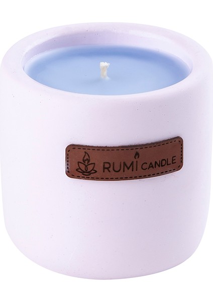 Rumi Candle Kokulu Mum Renkli Mum Beton Saksıda Mum Lila