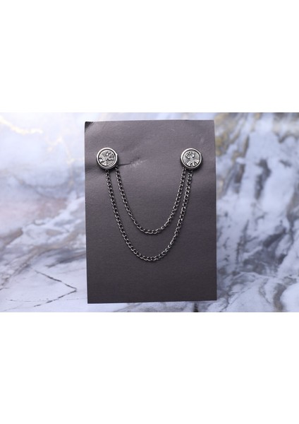 Gümüş Zincirli Yaka Iğnesi fiyatları
