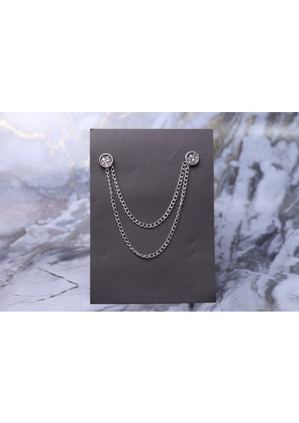 Gümüş Zincirli Yaka Iğnesi fiyatları