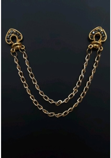 Altın Zincirli Yaka Iğnesi