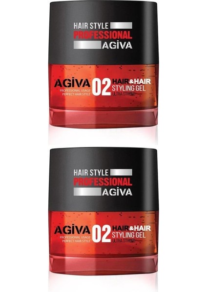 Hair Styling Gel 02 Ultra Strong 200 ml X2