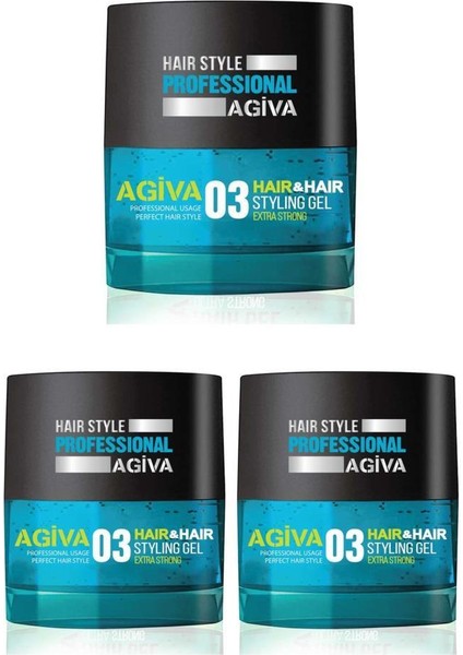 Hair Styling Gel 03 Extra Strong 200 ml X3