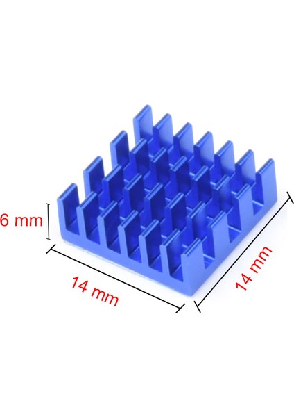 Pasif Chipset Soğutucu 1.4x1.4x6 mm Alüminyum Soğutucu Mavi