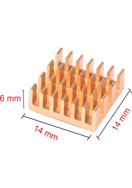 Pasif Chipset Soğutucu 1.4x1.4x6 mm Alüminyum Soğutucu Gold