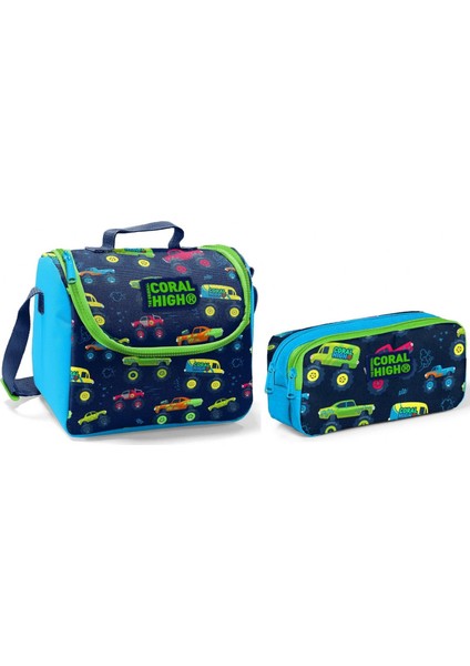 Beslenme Çantası ve Kalemlik Takım - Lacivert - Off Road - Erkek Çocuk