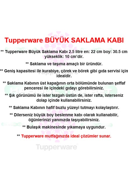 Saklama Kabı Kurabiye Börek Saklama Kabı Maksi Hsgl