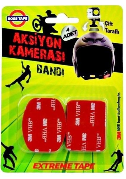 Boss Aksiyon Kamera Bandı Motorsiklet,kayak Dağcılık Vb