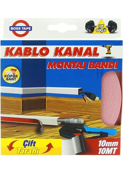 Kablo Kanal Yapıştırma Bantı 10MMX10MT