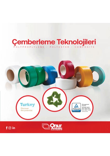 15 mm 1000 Metre Yeşil Polyester Çember indirimleri