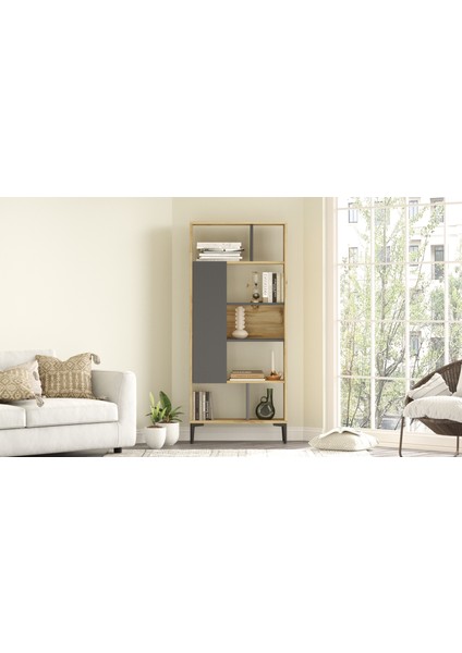 Linda Kitaplık 163CM Keçe-Antrasit Ln4-Ka modelleri