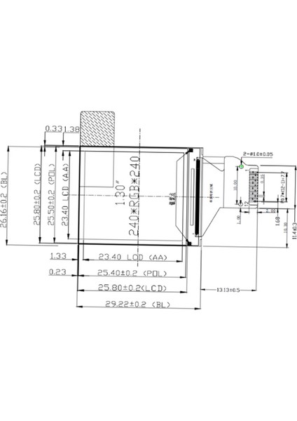 1.3 Inç 240X240 Spı Iletişimli Tft LCD Ekran