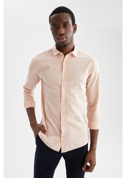 Slim Fit Uzun Kollu %100 Pamuk Gömlek R1680AZ22SP