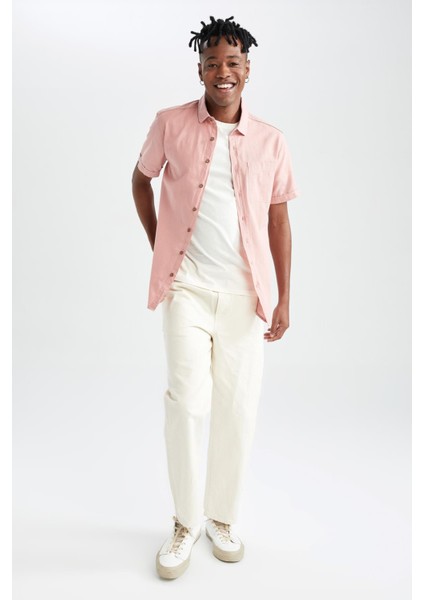 Slim Fit Basic Kısa Kollu Gömlek R1706AZ22SM