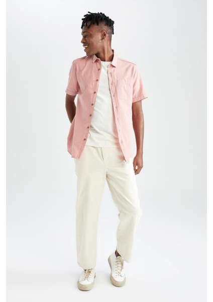 Slim Fit Basic Kısa Kollu Gömlek R1706AZ22SM
