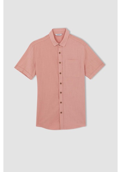 Slim Fit Basic Kısa Kollu Gömlek R1706AZ22SM