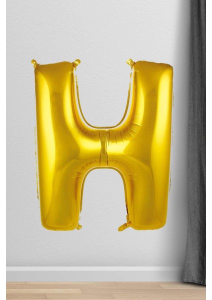 H Harfi Folyo Balon Gold 100 cm 40 Inç 1 Metre Altın