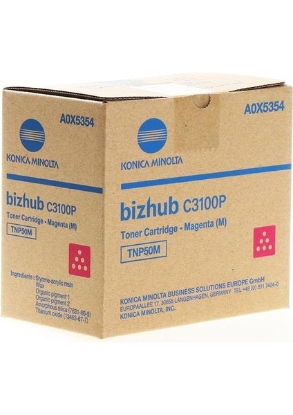 Minolta TNP-50M Orjinal Kırmızı Toner Minolta Bizhub C3100